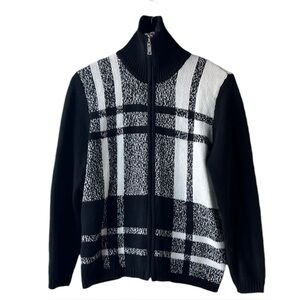 Liz Claiborne Black and White Knit Sweater L